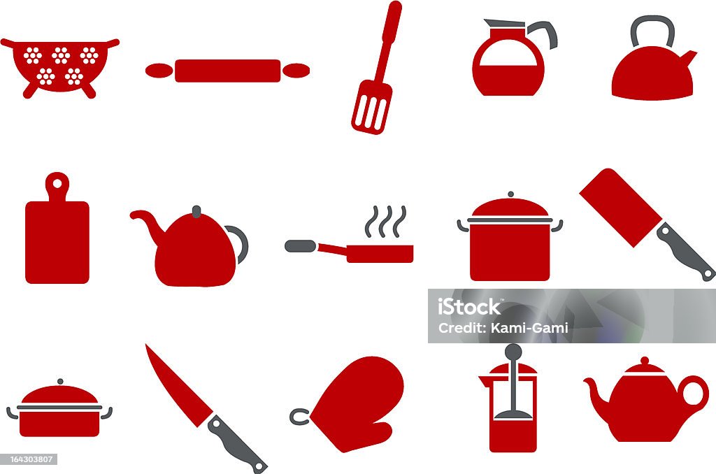 Ícone conjunto de ferramentas de culinária - Vetor de Acessório royalty-free