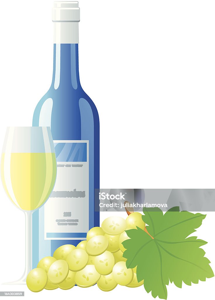 Vinho branco e uvas - Vetor de Adega - Característica arquitetônica royalty-free