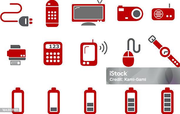 Ícone Conjunto Electrónico - Arte vetorial de stock e mais imagens de Baixo - Baixo, Bluetooth, Calculadora