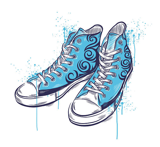 sneakers vector art illustration