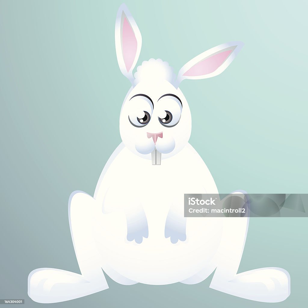 white rabbit thinking and wondering A single white rabbit thinking and wondering with a silly expression on his face. Animal stock vector