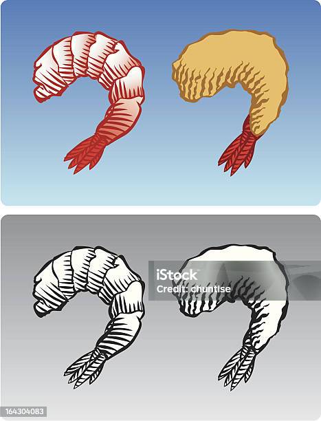 Gamberi - Immagini vettoriali stock e altre immagini di Acquaforte - Acquaforte, Alimentazione sana, Animale
