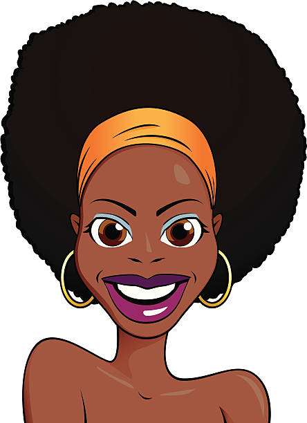 Beautiful african girl vector art illustration