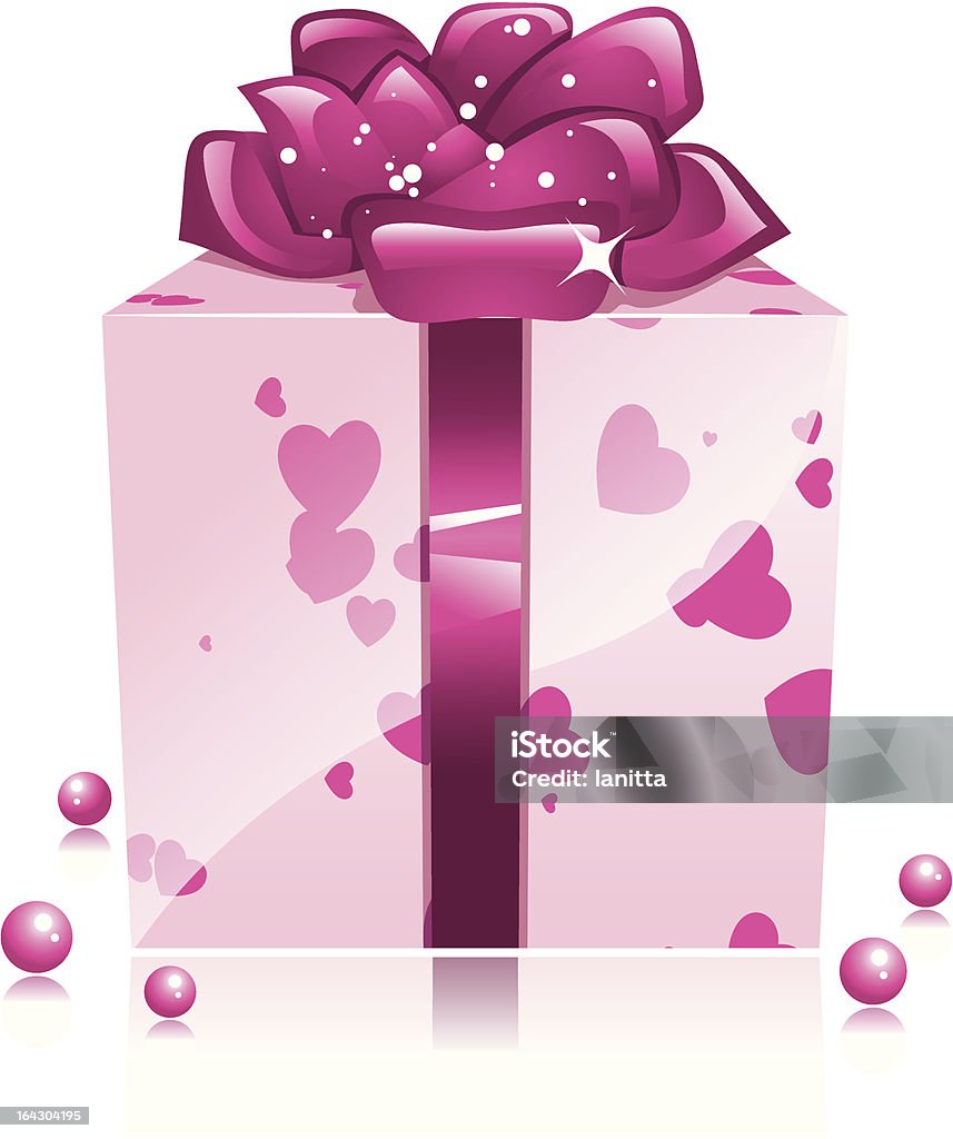 Bela caixa de presente para o Dia dos Namorados - Royalty-free Alegria arte vetorial