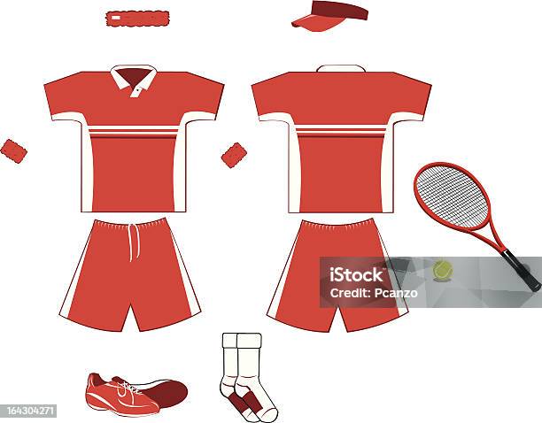 Completa Attrezzatura Per Il Tennis - Immagini vettoriali stock e altre immagini di Abbigliamento - Abbigliamento, Abbigliamento casual, Abbigliamento sportivo