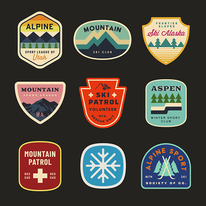 Retro Skiing Patches