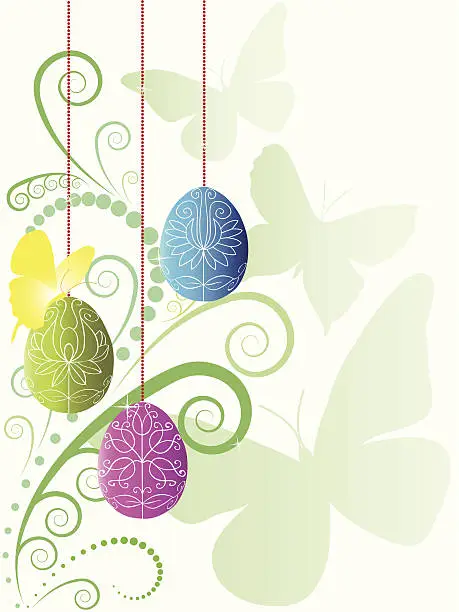 Vector illustration of Beautiful colorful easter background