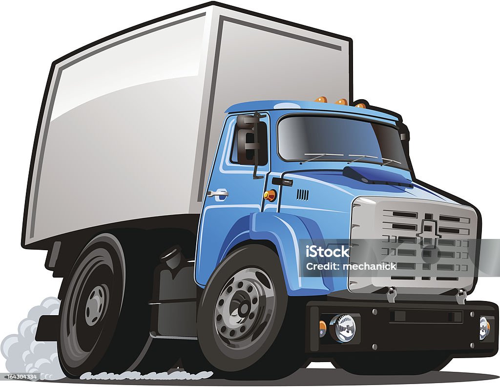 Cartoon truck "Vector cartoon delivery / cargo truck. Available EPS-8, AI-10, CDR-9, formats separated by groups for easy edit." Activity stock vector