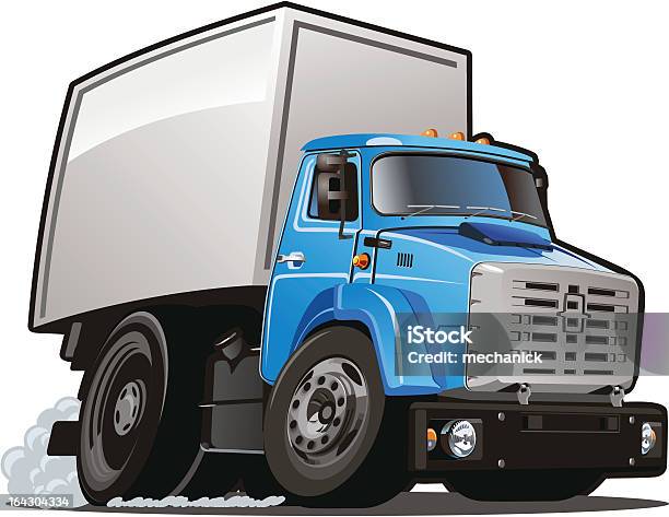 Cartoon Truck Stock Illustration - Download Image Now - Activity, Blue, Box - Container