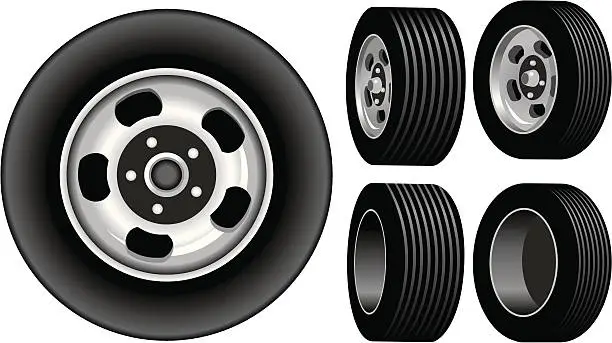 Vector illustration of Retro wheels