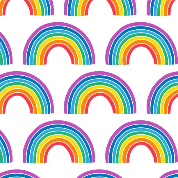 Vector illustration of Pattern of Rainbow on white color isolated background