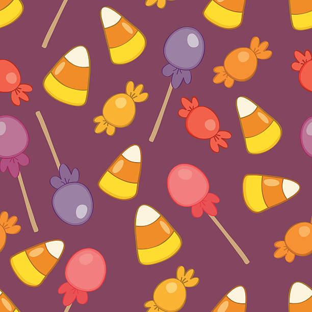 Halloween Candy Seamless Pattern vector art illustration