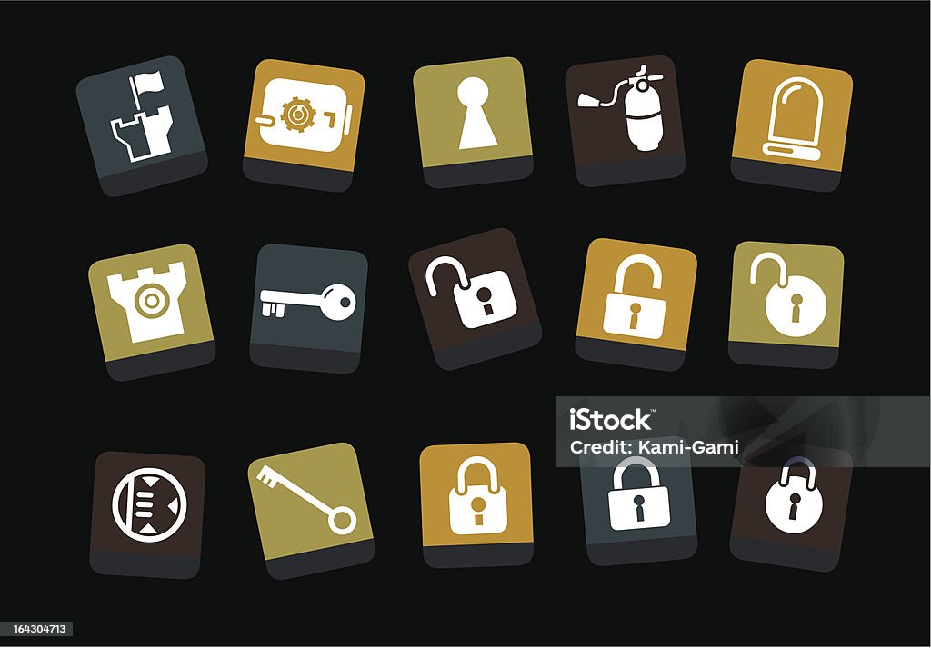 Zestaw ikon bezpieczeństwa - Grafika wektorowa royalty-free (Bez ludzi)