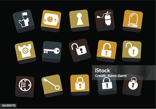 Zestaw Ikon Bezpieczeństwa - Stockowe grafiki wektorowe i więcej obrazów Bez ludzi - Bez ludzi, Część serii, Dziurka od klucza