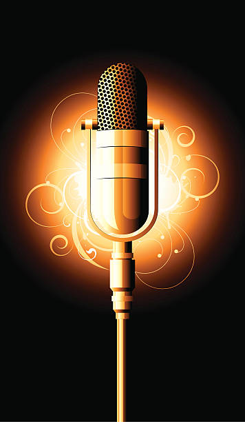 microphone vector art illustration