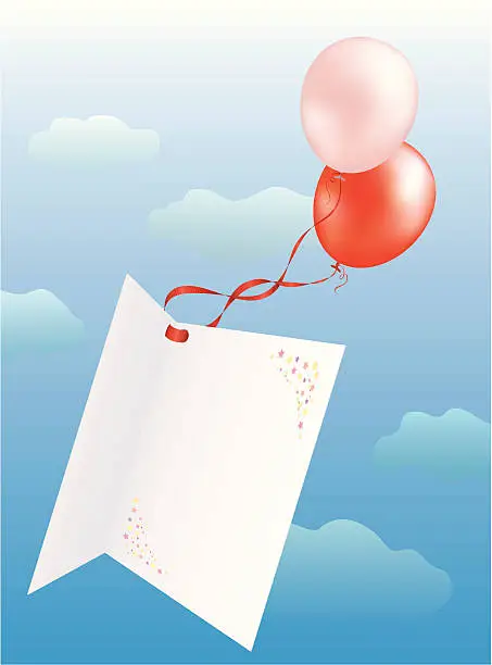 Vector illustration of Balloons with greeting card