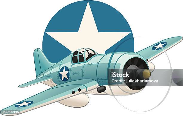 Us Ww2 Plane On Air Force Insignia Background Stock Illustration - Download Image Now - Airplane, World War II, Fighter Plane