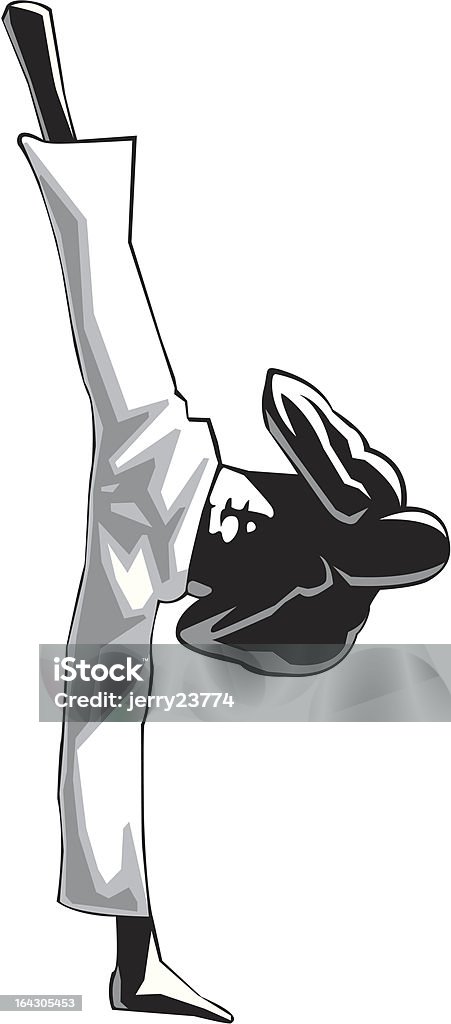 Arts martiaux coup de pied de côté - clipart vectoriel de Chuck Norris - Acteur libre de droits
