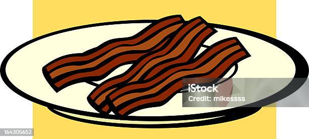 Vetores de Bacon Em Um Prato e mais imagens de Alimentação Não-saudável - Alimentação Não-saudável, Almoço, Bacon