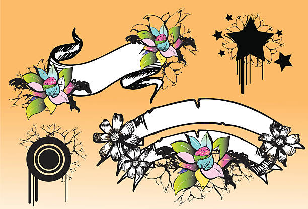 Papier parcheminé fleur - Illustration vectorielle