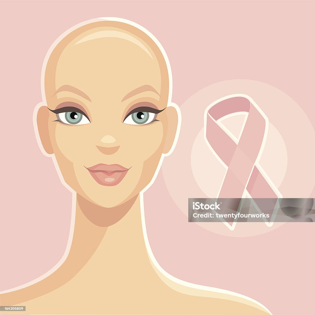 Bald & Beautiful A proud bald and beautiful breast cancer survivor. Cancer - Illness stock vector