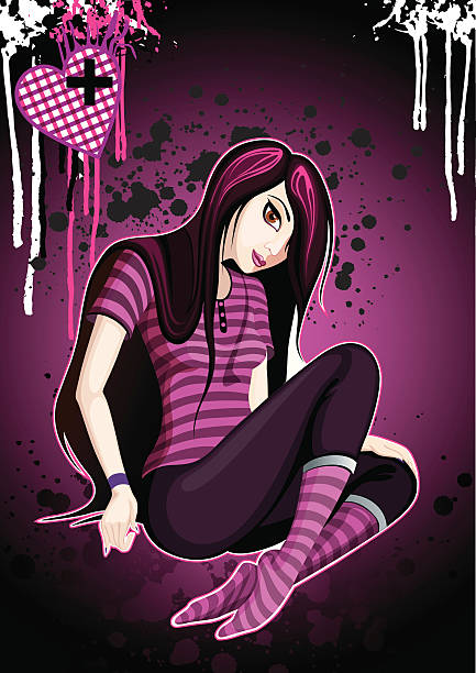 Ilustración de Chica Emo y más Vectores Libres de Derechos de Adolescente -  Adolescente, Adulto, Chica adolescente - iStock