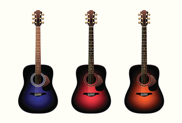 acoustic guitars vector art illustration