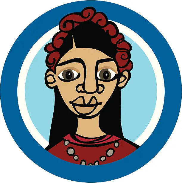 Vector illustration of Mexican woman_Frida