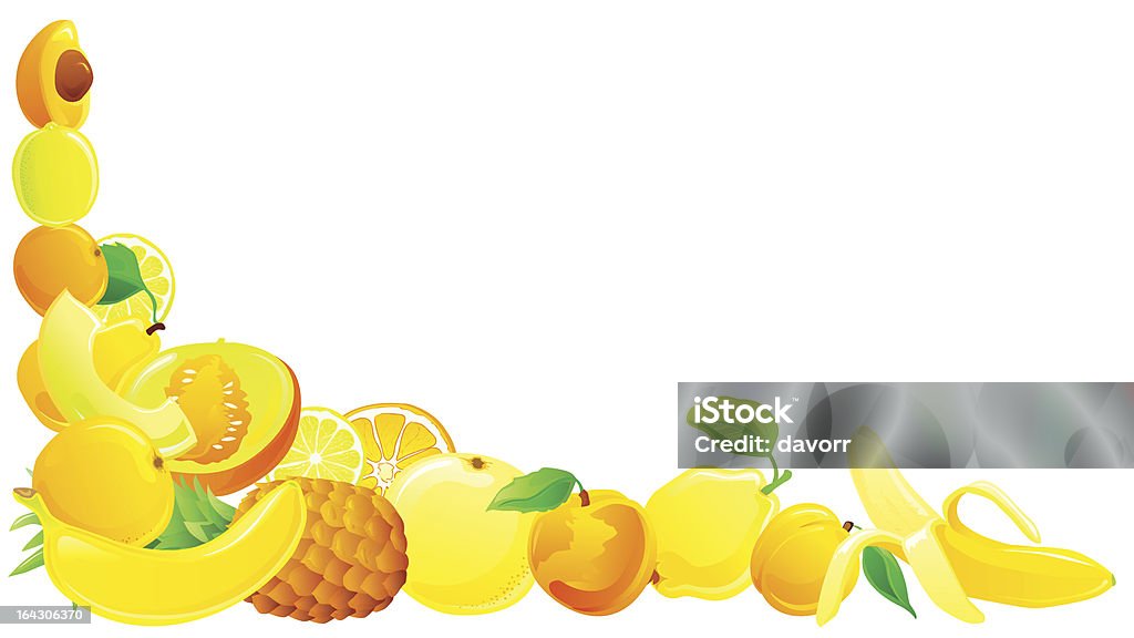 Yellow fruit corner Yellow fruit corner. Apricot stock vector