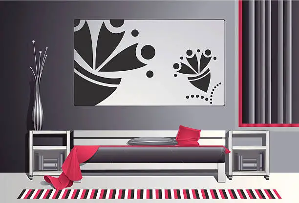 Vector illustration of Modern Bedroom