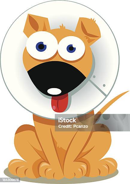 Funny Dog With Elizabethan Collar Stock Illustration - Download Image Now - Animal, Animal Hospital, Beauty