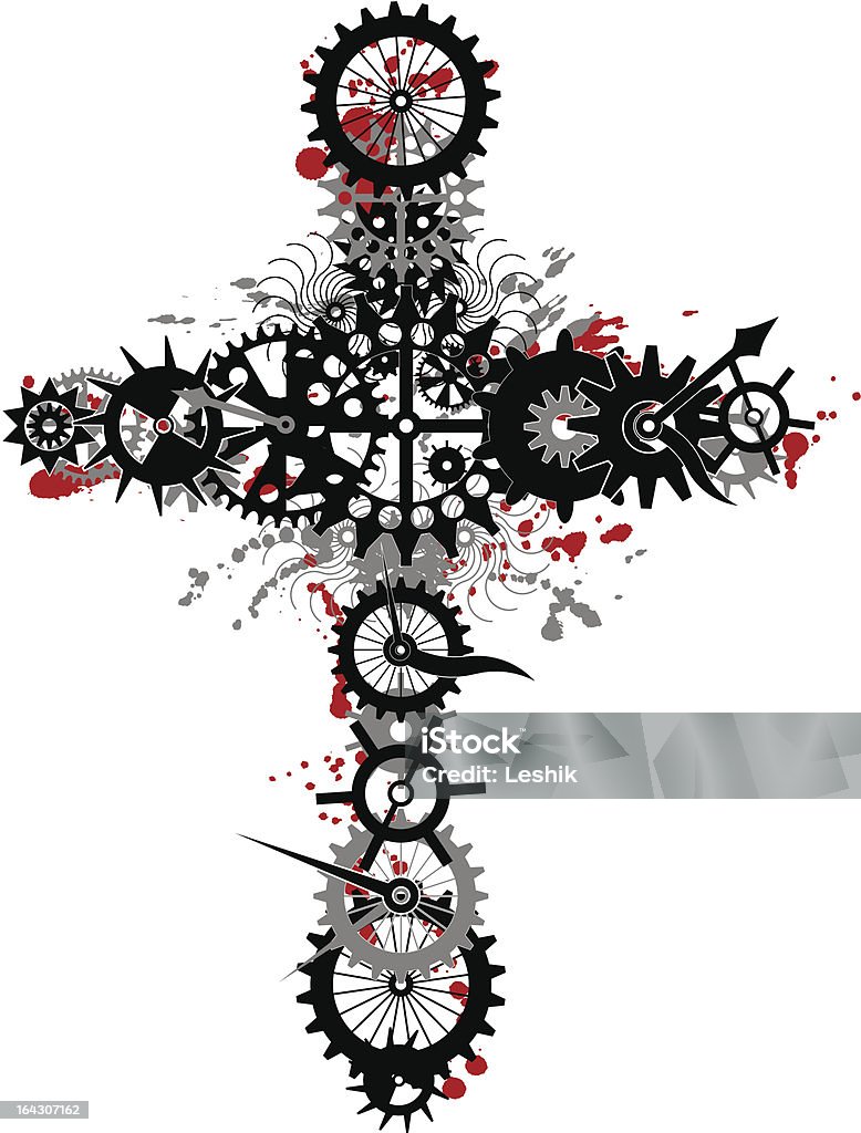 Meccanico cross - arte vettoriale royalty-free di A forma di croce