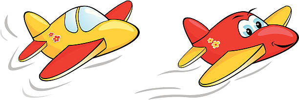 Flying Fast Cartoon 160+ Cute Comic Air Plane Jet Flying Fast In The Sky Stock Photos ...