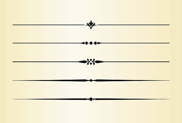 Simple and elegant dividing lines 5 dividing lines dingbat stock illustrations