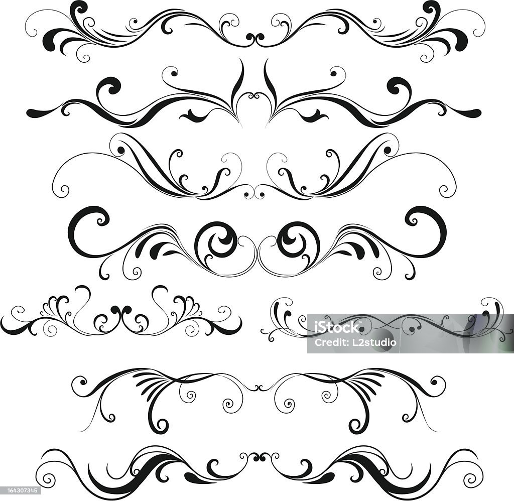 Elementos de design floral - Vetor de Abstrato royalty-free