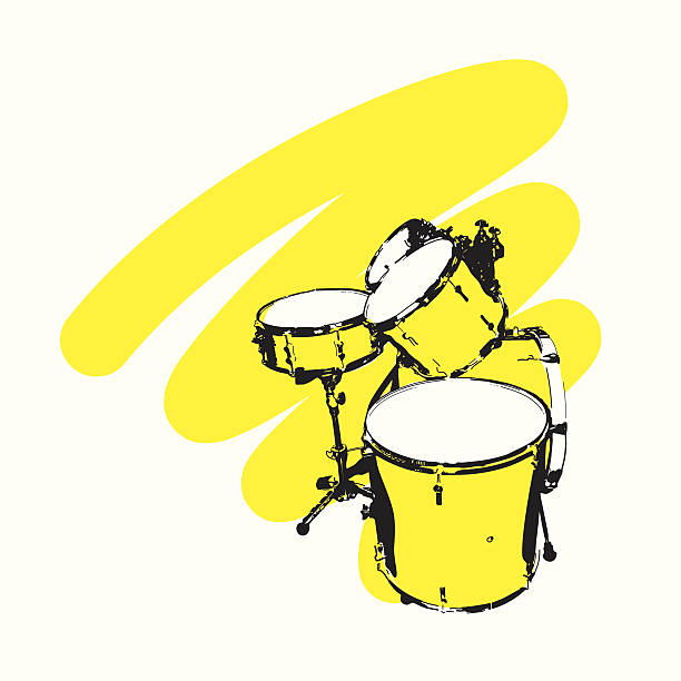 drums vector art illustration