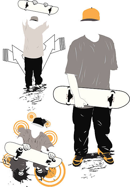 Łyżwa boarderów – artystyczna grafika wektorowa