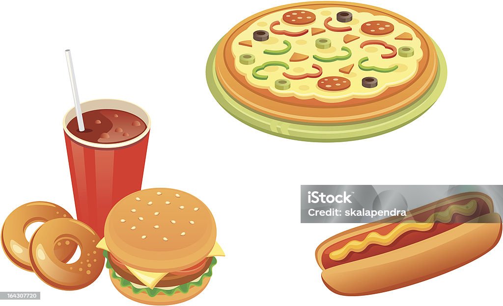 Fast food - arte vettoriale royalty-free di Alimentazione non salutare