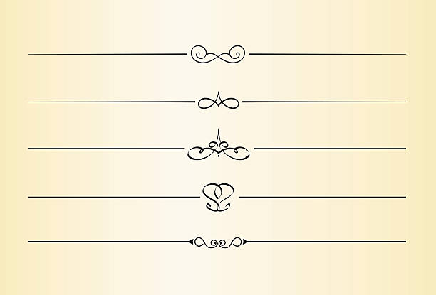 Hand-drawn decorative dividers and accents 5 hand-drawn decorative dividers dingbat stock illustrations
