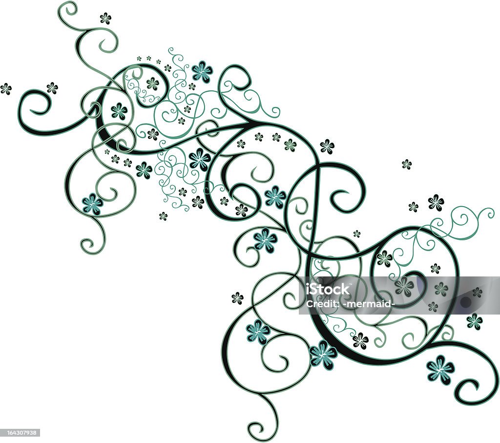 Flower dance I Vector illustration of flowers and curves connected in elegant decoration. Abstract stock vector