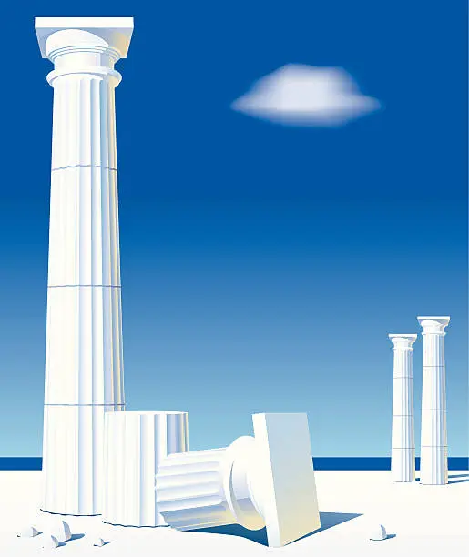 Vector illustration of Antic columns