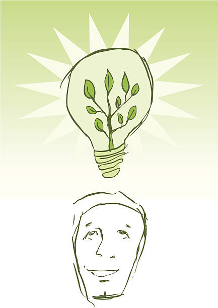 Green Idea vector art illustration