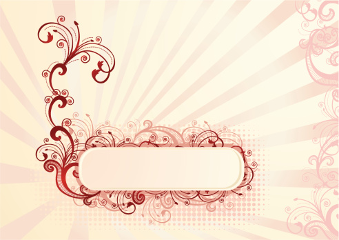 Vector illustration of horizontal floral frame for greeting card