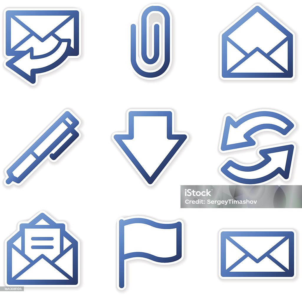 E-mail icons, Bleu contour series - clipart vectoriel de Actualisation - Communication libre de droits