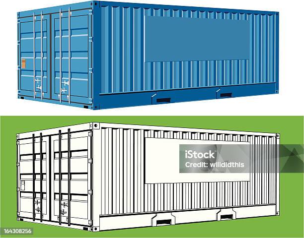 Cargo Container Con Spazio Per Il Logo Della Società - Immagini vettoriali stock e altre immagini di Affari