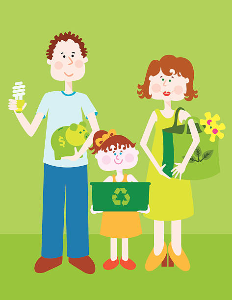 Environmental Friendly Family vector art illustration