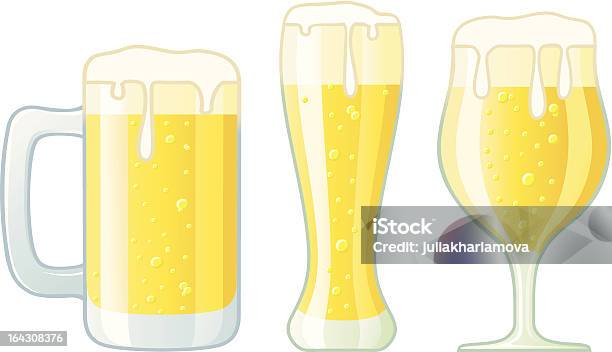 Vários Copos De Cerveja - Arte vetorial de stock e mais imagens de Aberto - Aberto, Amarelo, Bar - Local de entretenimento