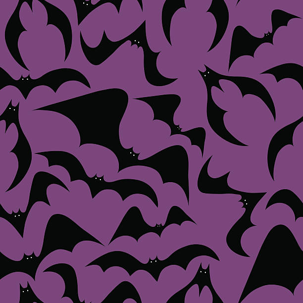 Spooky Bat Seamless Background Pattern vector art illustration