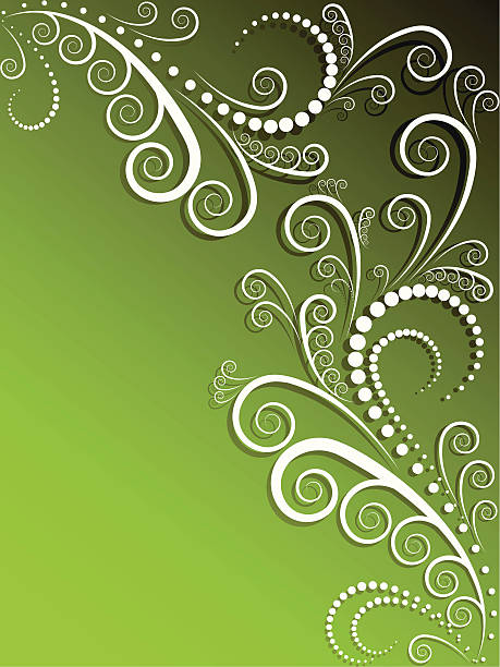 Fond ornement vert et blanc - Illustration vectorielle