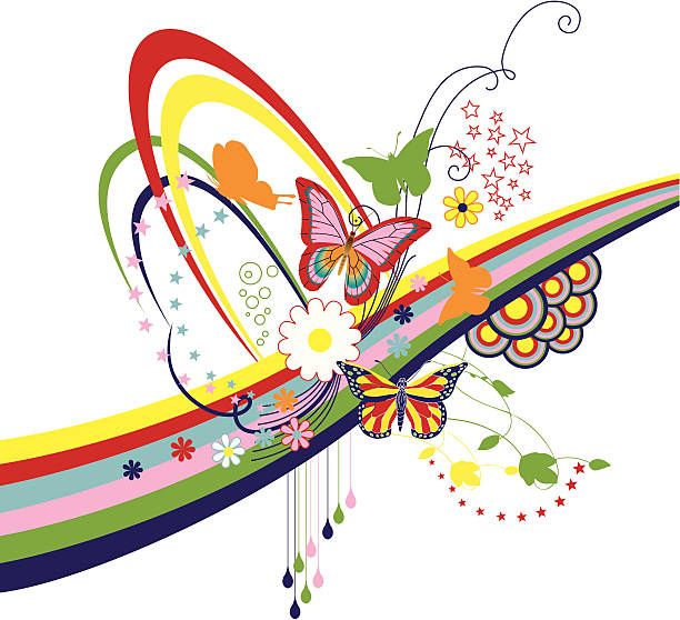 Abstract background with butterfly vector art illustration